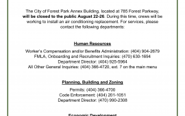 City Annex Building Closure Sign