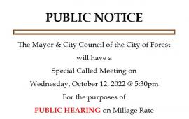 Public Notice For Millage Rate