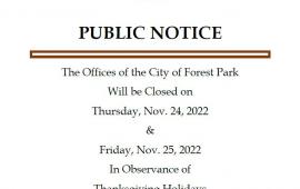 Thanksgiving Holiday Public Notice