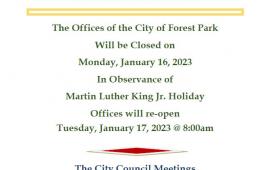 MLK Holiday Sign Closure