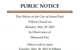 Memorial Day Closure