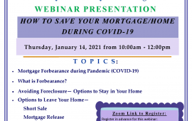 How To Save Your Mortgage/Home During COVID-19 Webinar