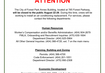 City Annex Building Closure Sign
