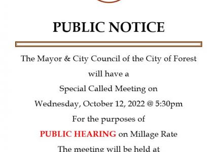 Public Notice For Millage Rate