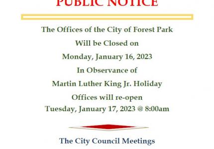 MLK Holiday Sign Closure