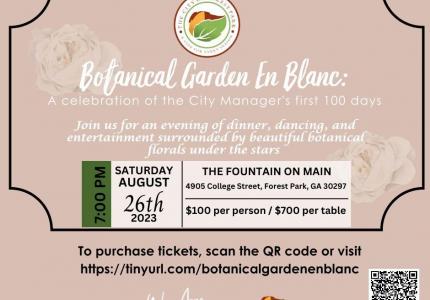 Botanical Garden En Blanc Event Flyer