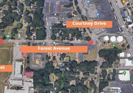 Forest Avenue Road Closure Map