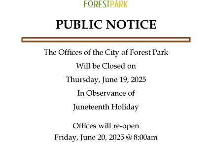  Public Notice: City Hall Office Closures For Juneteenth Holiday