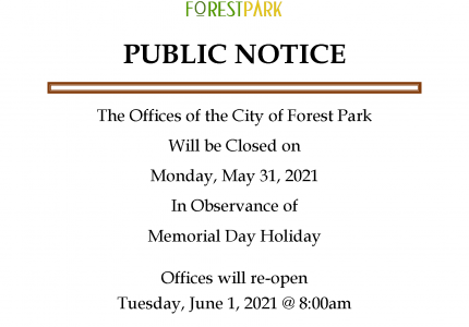 Closing for Memorial Day
