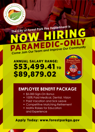 Forest Park Paramedic-Only Recruitment Flyer