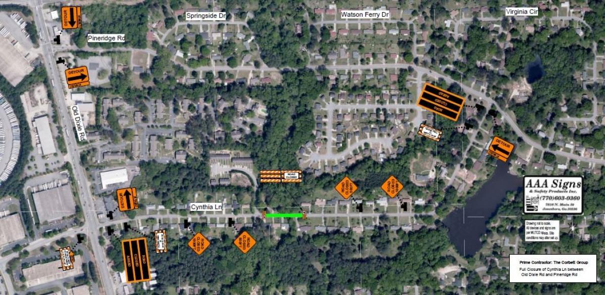 Cynthia Lane Road Closure