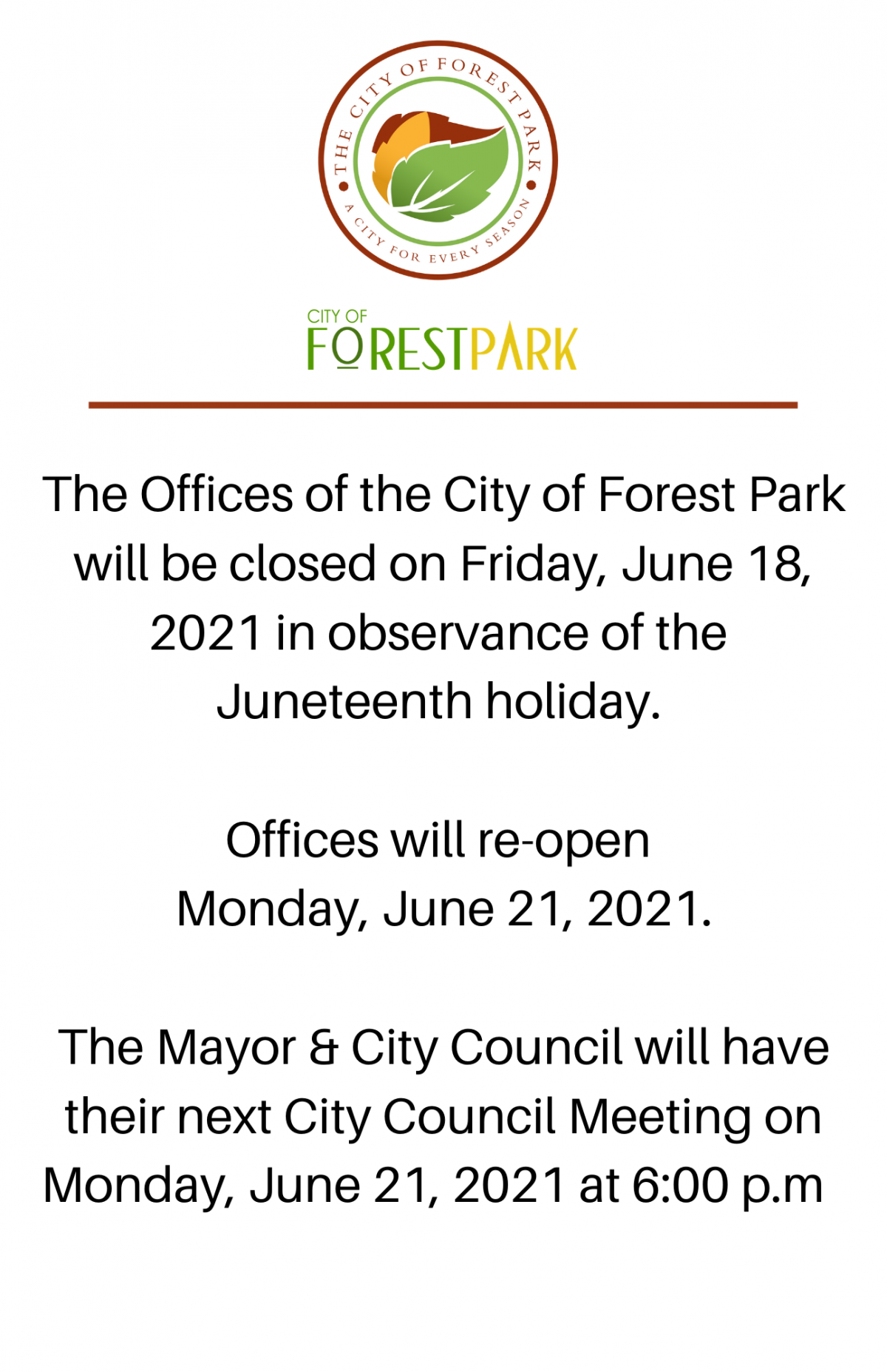 Juneteenth closure 