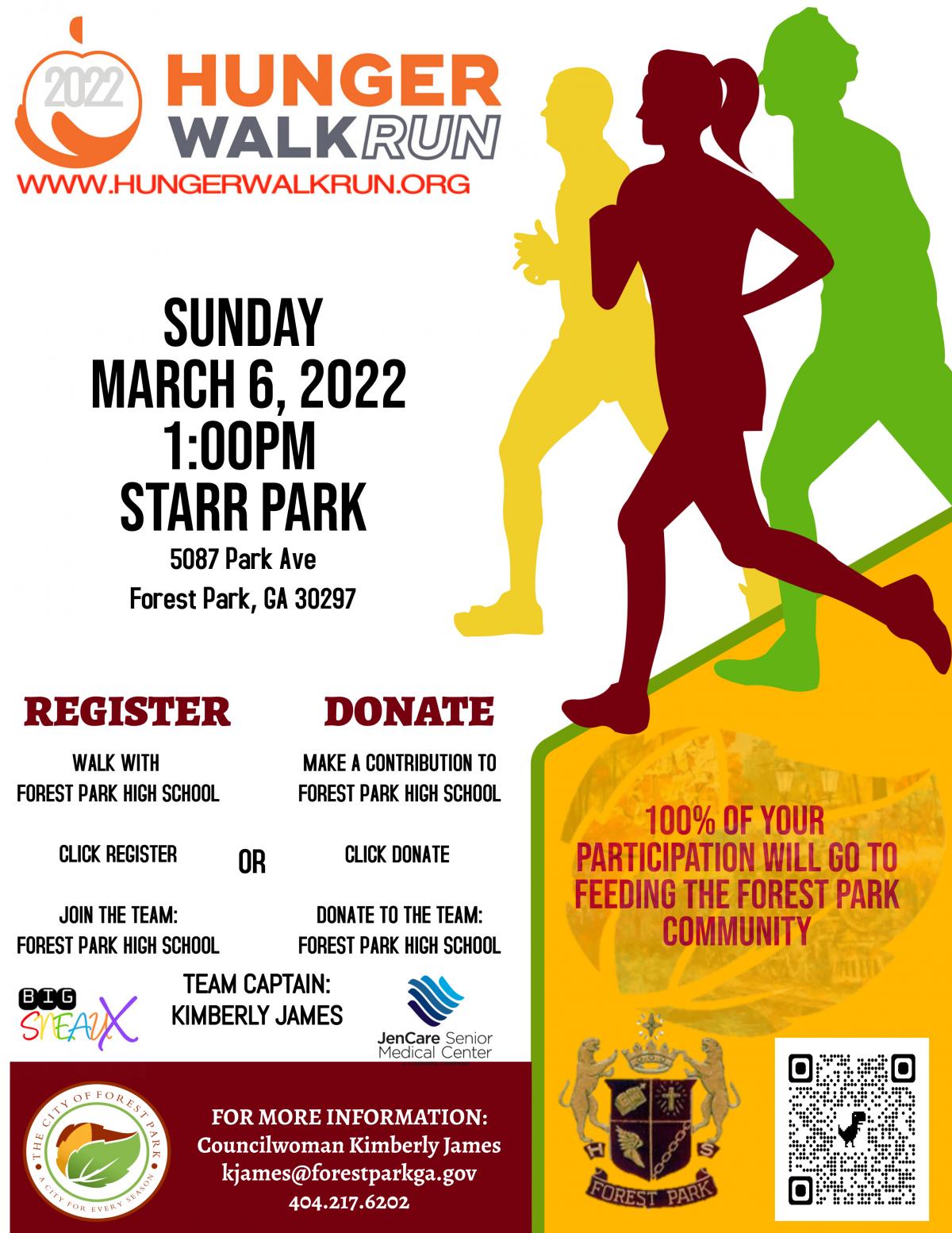Join Councilwoman Kimberly James Hunger Walk Run / Atlanta Community