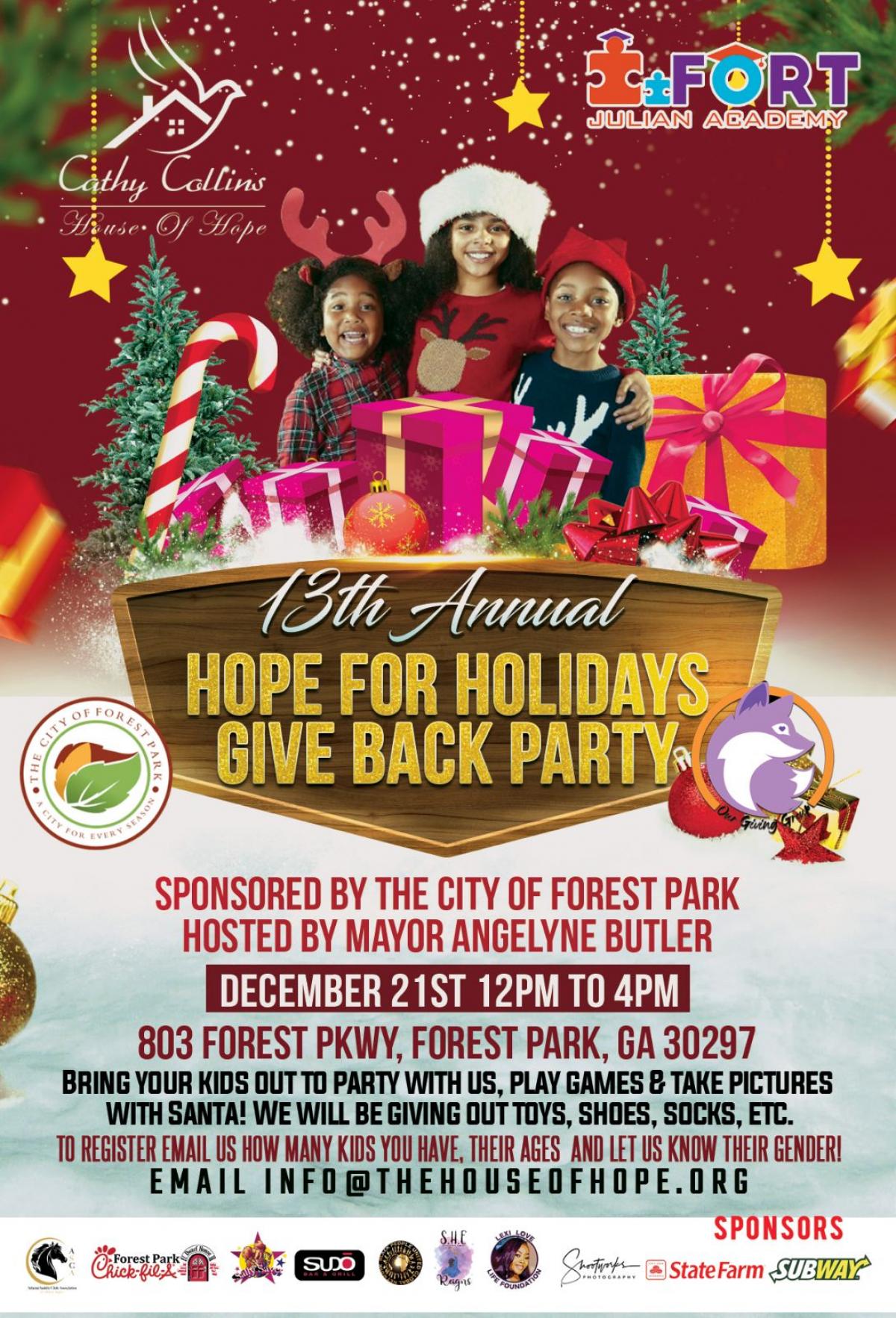 HOPE FOR THE HOLIDAYS 13TH ANNUAL GIVE BACK PARTY