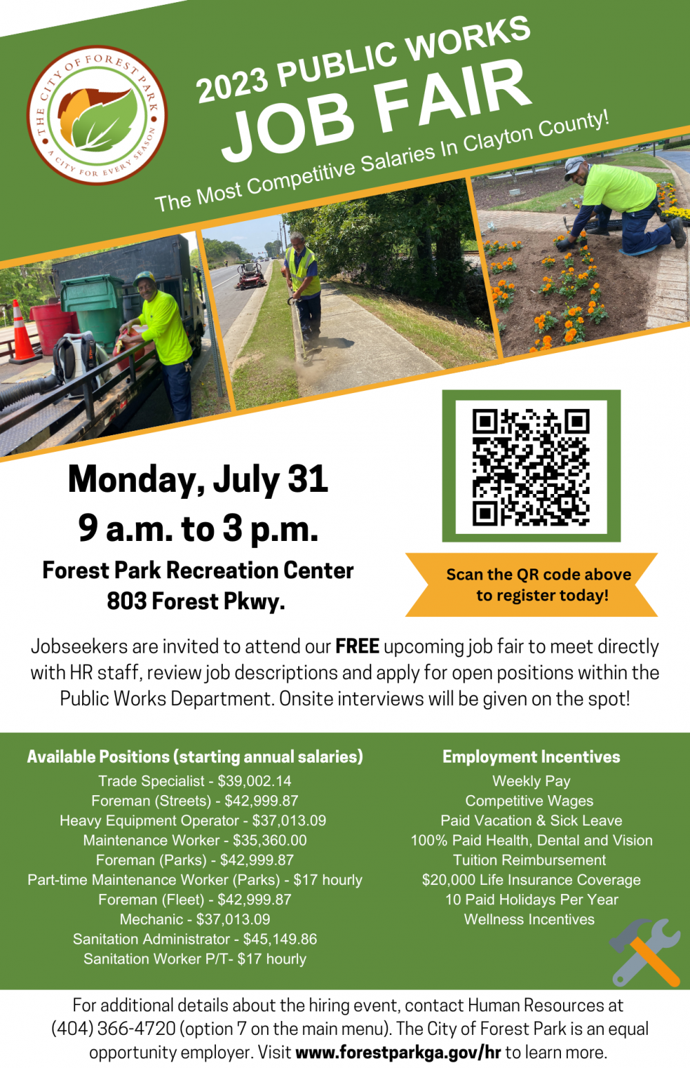 Forest Park Public Works Job Fair Scheduled For July 31 | Forest 